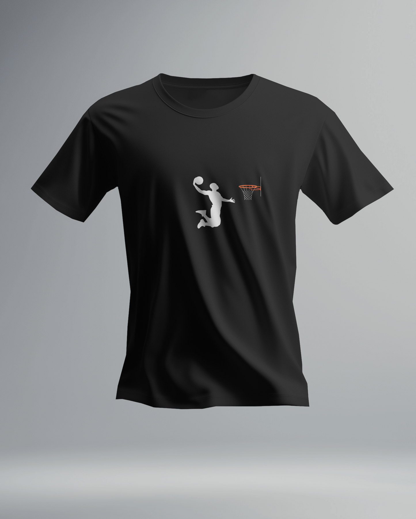 Basketball Jump Shoot  Dunk in the Hoop - Round Neck T-Shirt