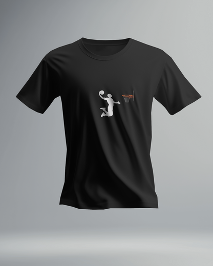 Basketball Jump Shoot  Dunk in the Hoop - Round Neck T-Shirt