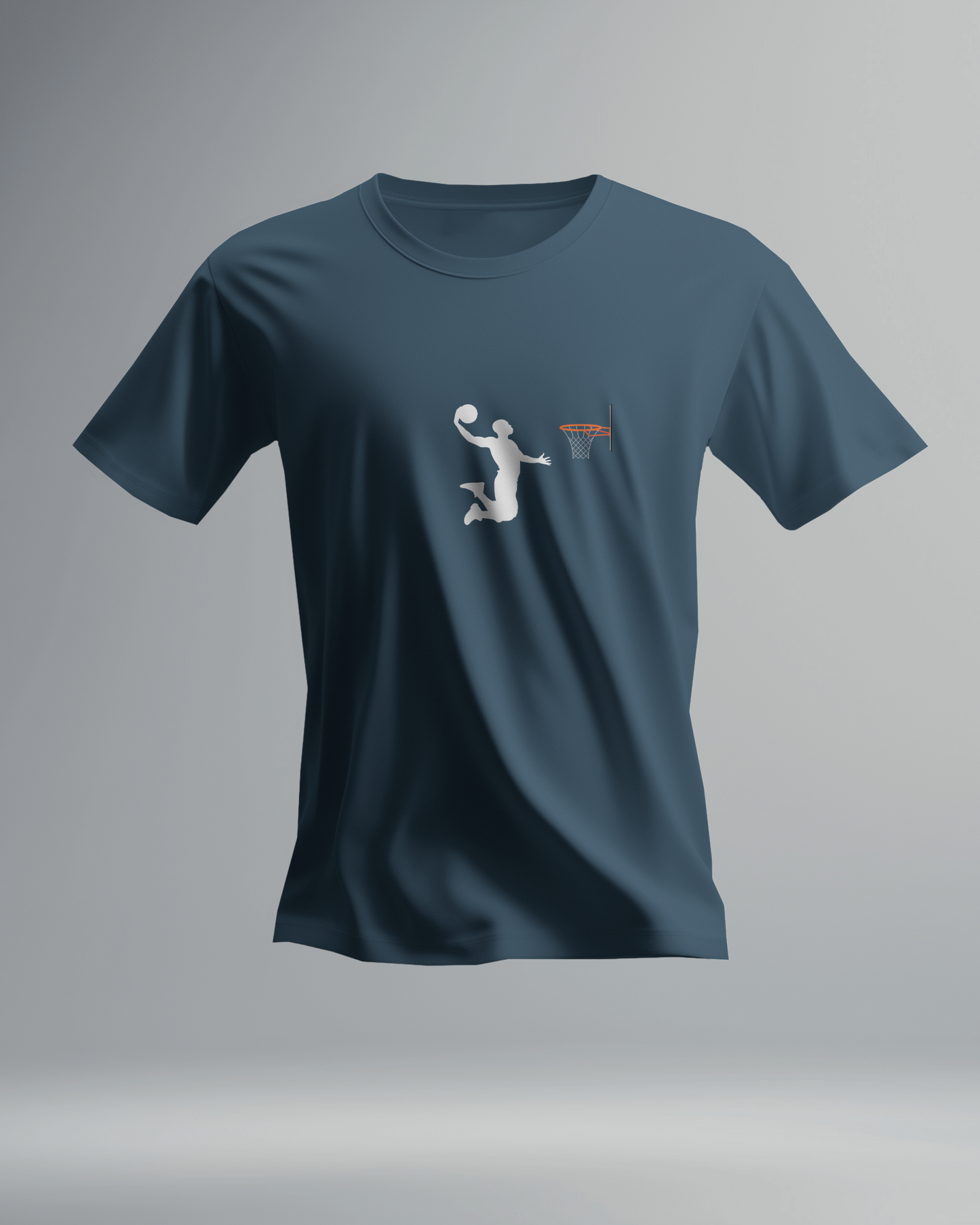 Basketball Jump Shoot  Dunk in the Hoop - Round Neck T-Shirt