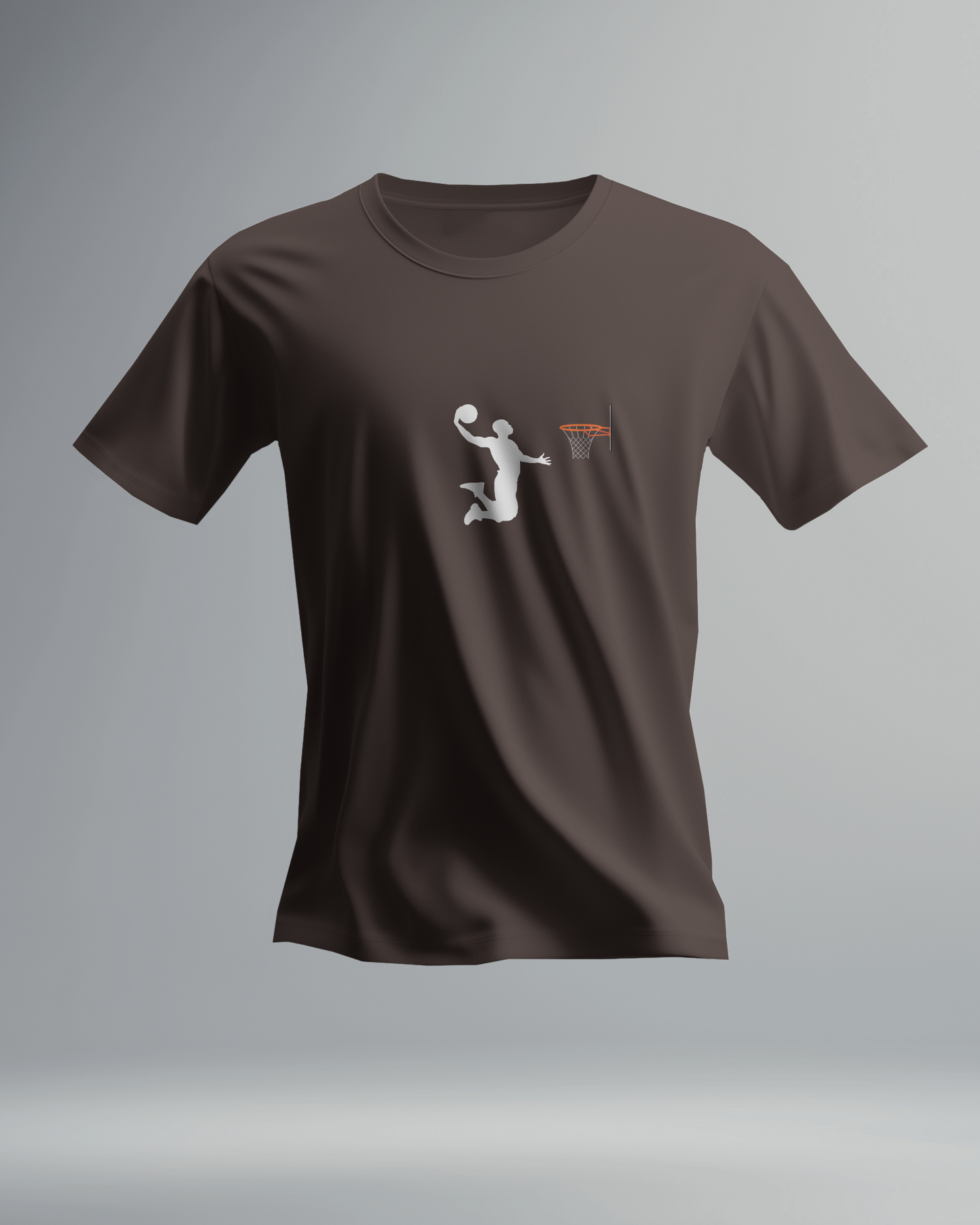 Basketball Jump Shoot  Dunk in the Hoop - Round Neck T-Shirt