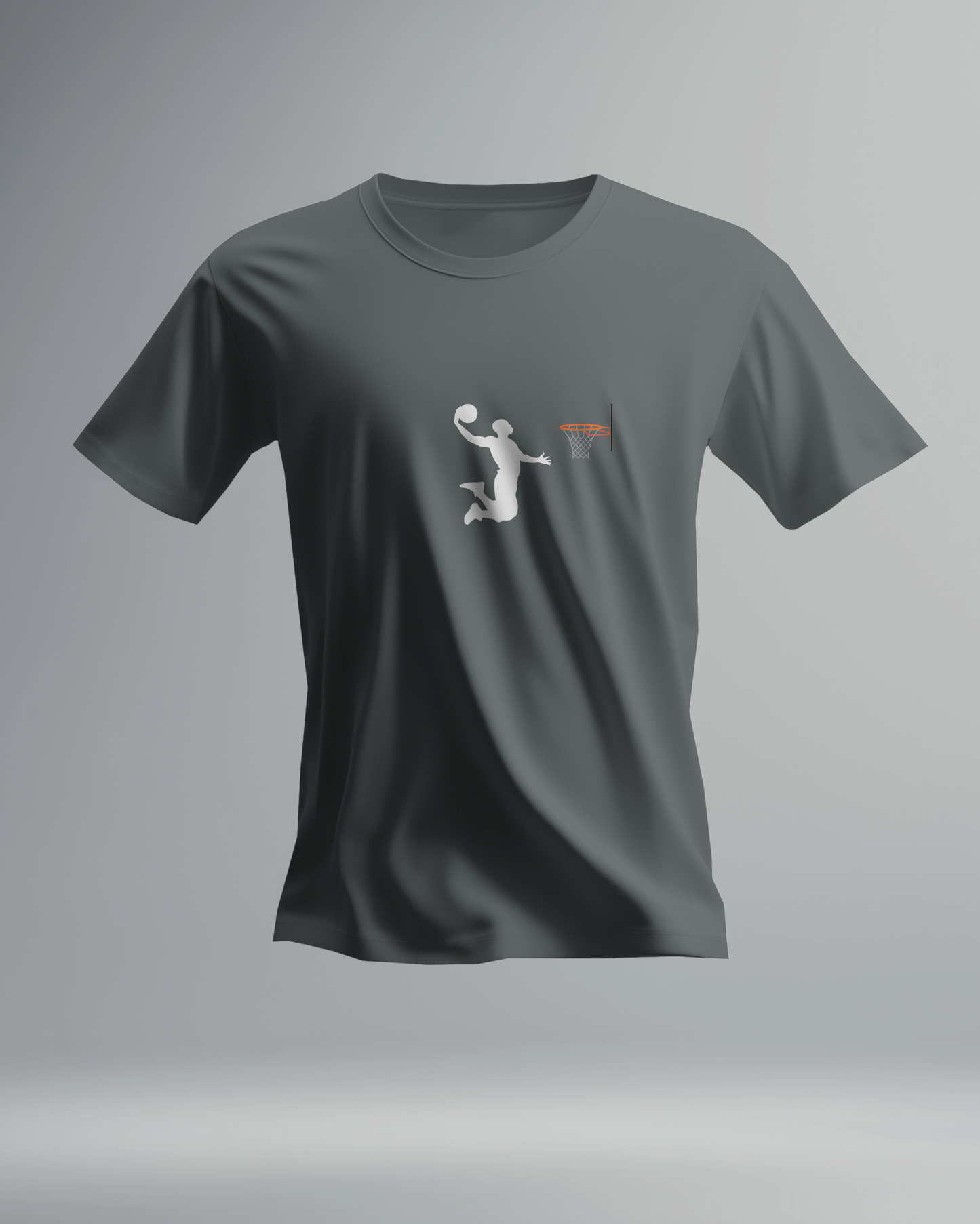 Basketball Jump Shoot  Dunk in the Hoop - Round Neck T-Shirt