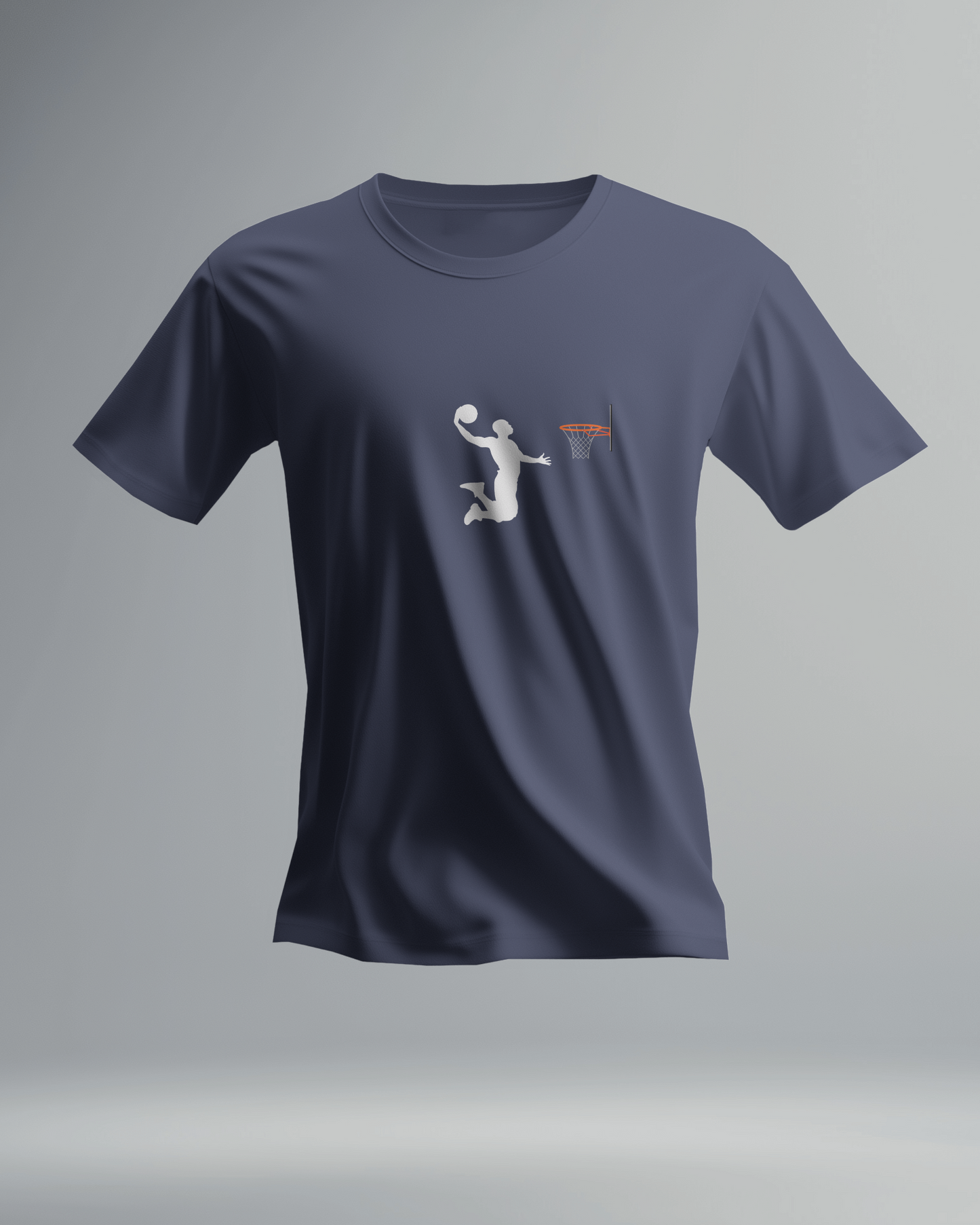 Basketball Jump Shoot  Dunk in the Hoop - Round Neck T-Shirt